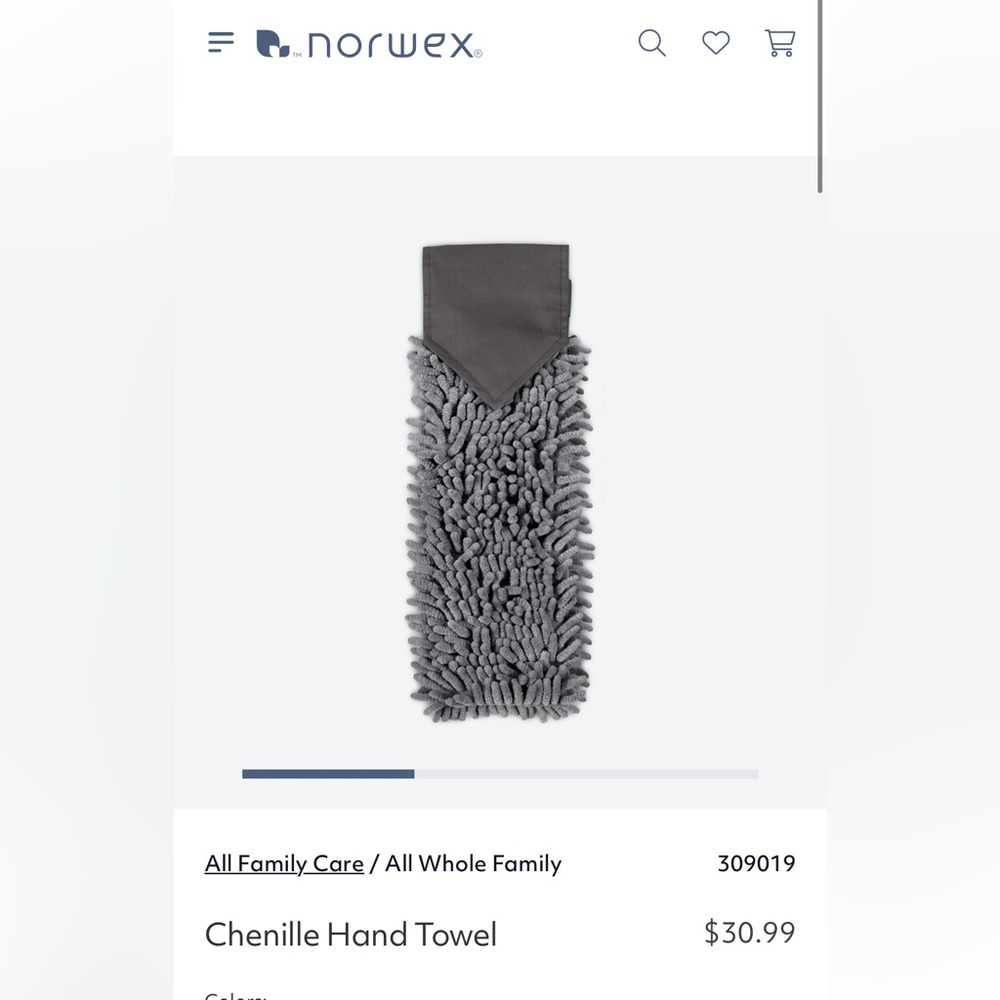 Norwex Chenille Hand Towel